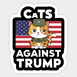 Cats against Trump Sticker